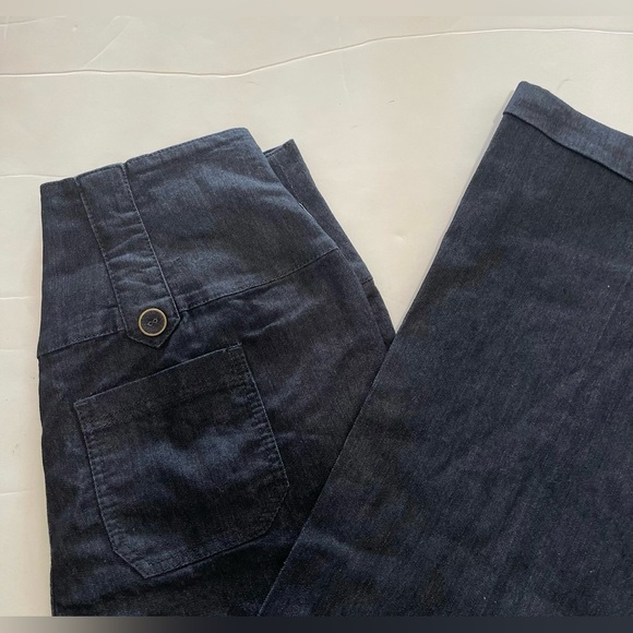 Women’s High Waisted Straight Leg Dark Wash Denim Pants - Picture 5 of 5